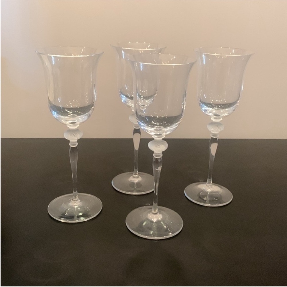 Sasaki Crystal Isabelle Frosted Etched Ball Stem Cordial Glasses Set of Four